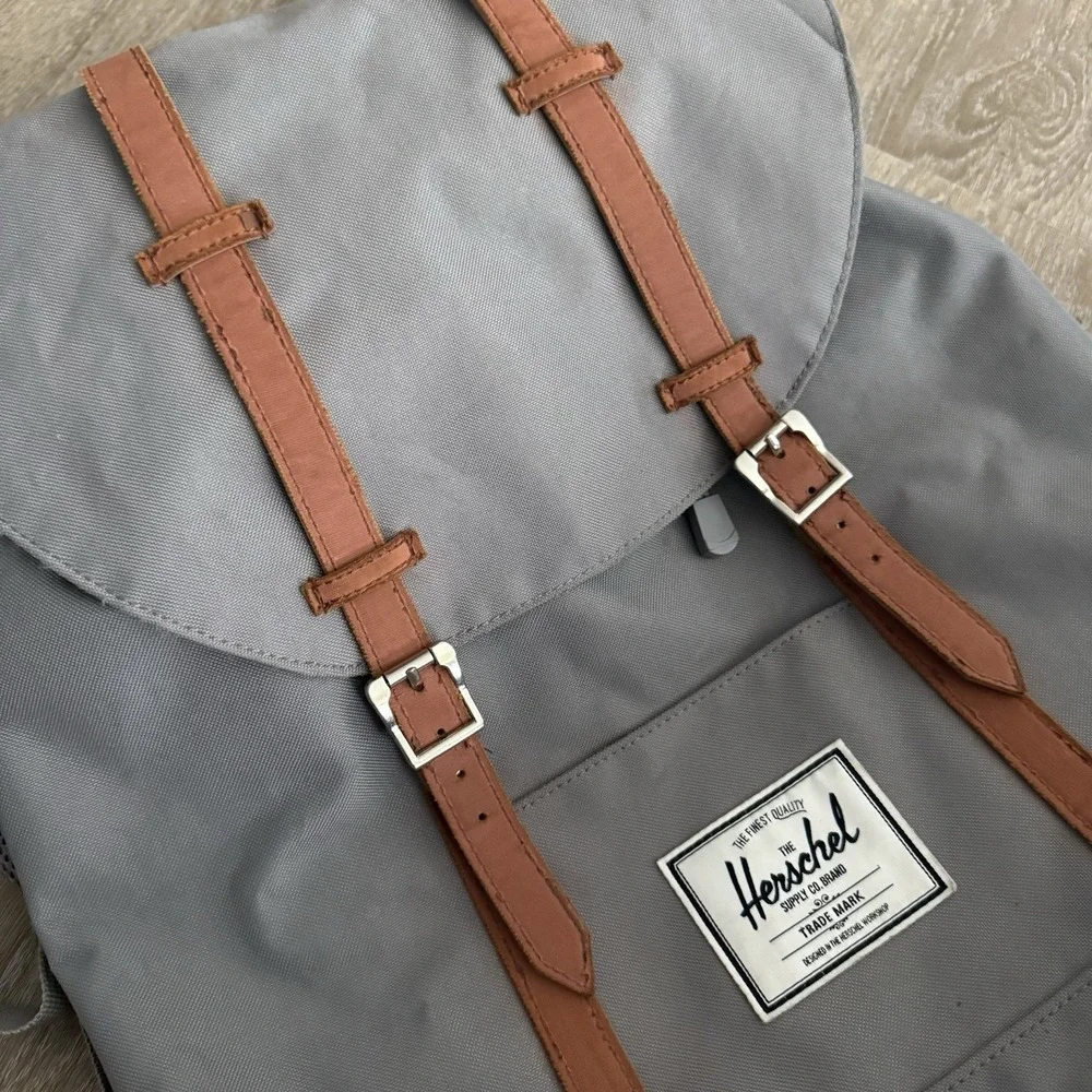Y2K Herschel Supply Co. Little America Backpack Gray Laptop School Hiking Bag